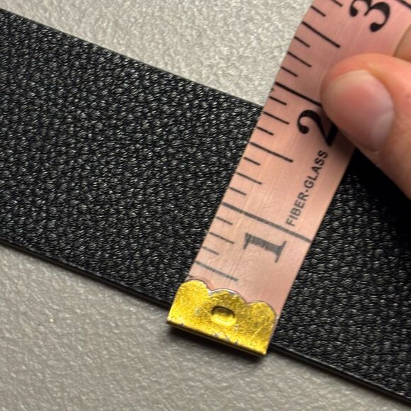 B-Low The Belt black vegan leather statement belt with gold ring buckle main image 9
